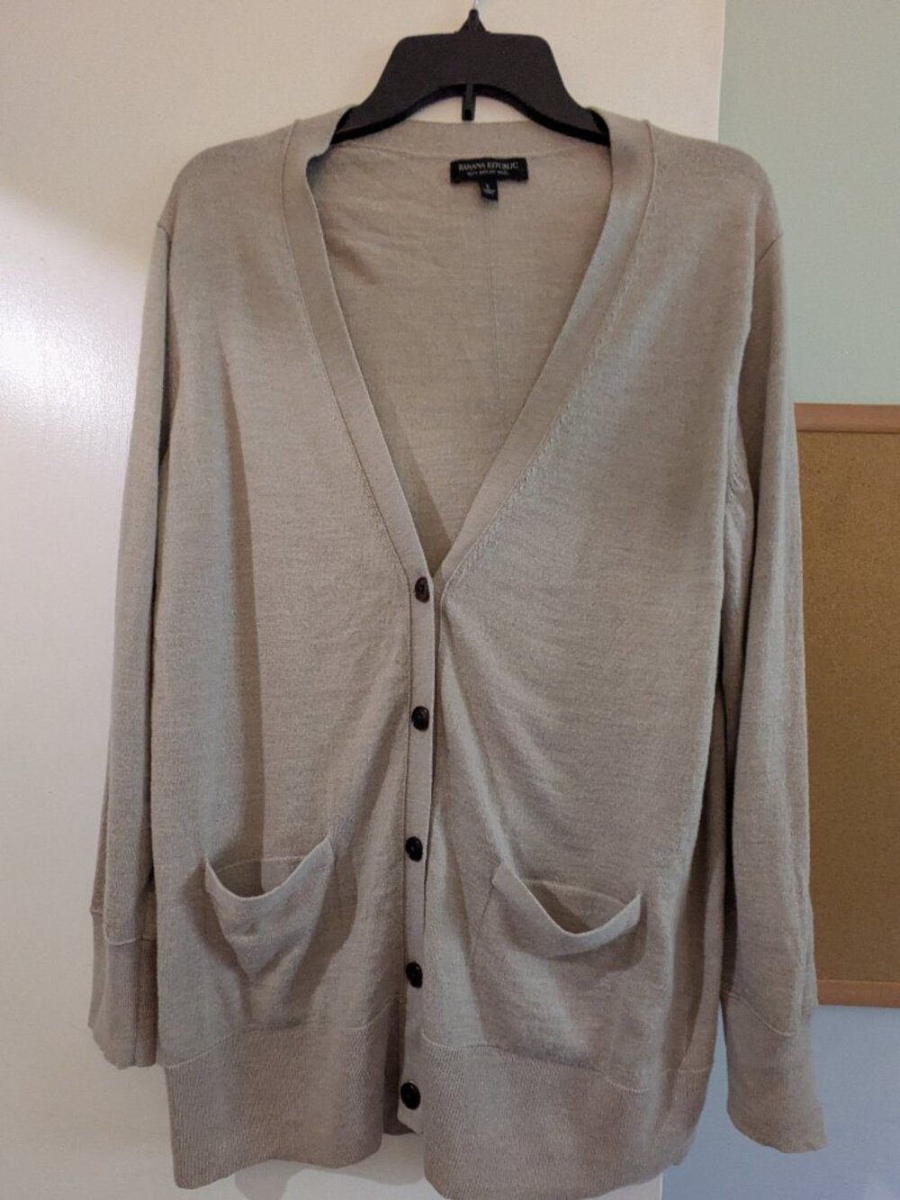 Large Banana Republic Neutral Cardigan Sweater